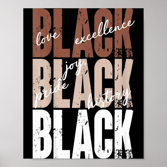 Poster Black Love Excellence Joy Pride Black History Afri (Devant)