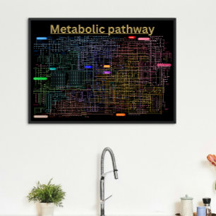 Poster Black Metabolic pathway of the cell 