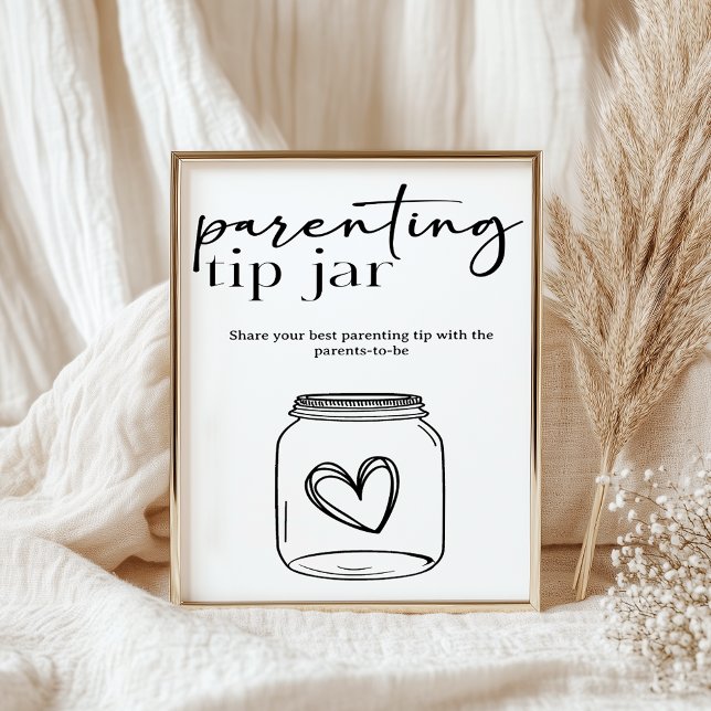 Poster Black Modern Simple Script Baby Parenting Tip (Créateur téléchargé)