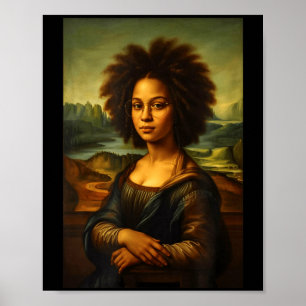 Poster Black Mona Lisa Afro Afro-Américaine Histoire des
