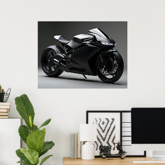 Poster Black Motorcycle