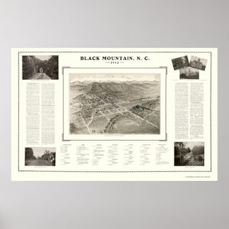 Poster Black Mountain, NC Carte panoramique - 1912