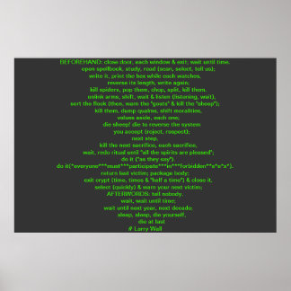 Poster Black Perl Poem (Larry Wall)