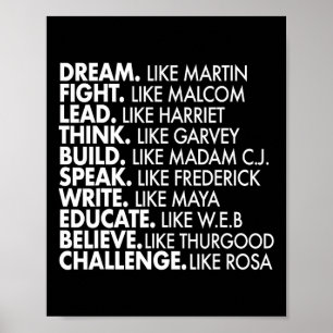 Poster Black Power Leaders noirs historiques Africains No