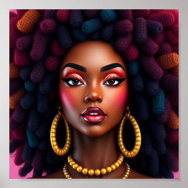 Poster Black queen, afrocentric, blacknificent, woman, me (Devant)