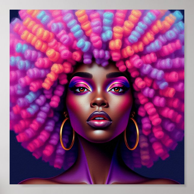 Poster Black queen, afrocentric, blacknificent, woman, me (Devant)