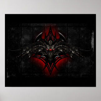 Poster Black & Red Dragon