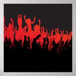 Poster Black Red Rave Dance