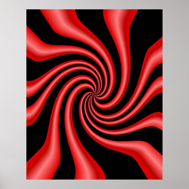 Poster Black & Red Swirl (Devant)