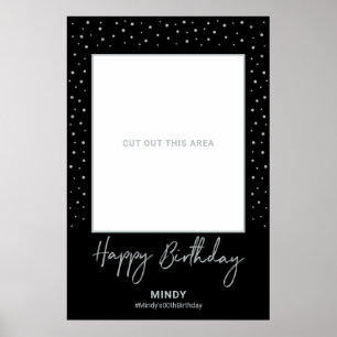 Poster Black & Silver Joyeux Anniversaire Photo Cadre Pro