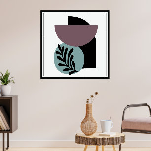 Poster Black, Taupe et Blue Abstrait Shapes