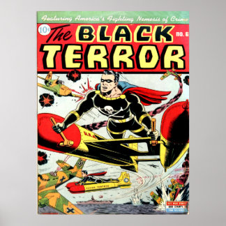 Poster BLACK TERROR Cool Vintage de la bande dessinée