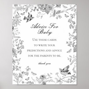 Poster Black Toile De Jouy Conseil pour le jeu Baby showe