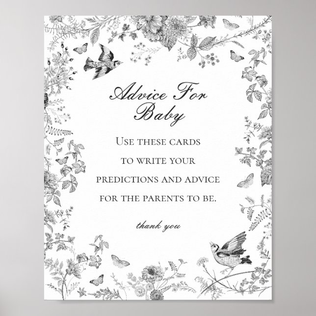 Poster Black Toile De Jouy Conseil pour le jeu Baby showe (Devant)