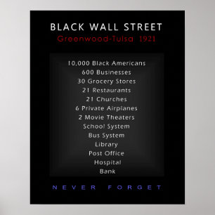 Poster Black Wall Street - N'oubliez jamais