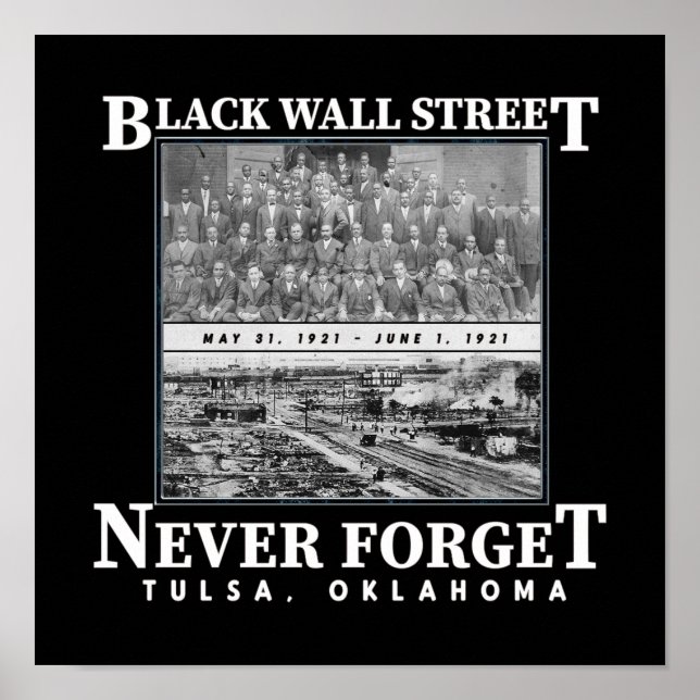 Poster Black Wall Street Tulsa Massacre Histoire de fiert (Devant)