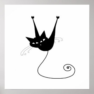 Poster Black Whimsy Kitty 1