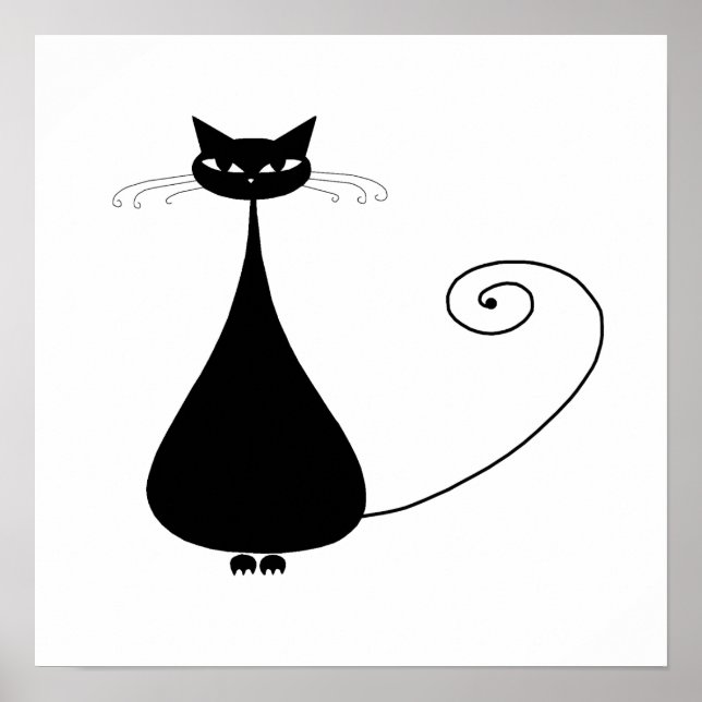 Poster Black Whimsy Kitty 4 (Devant)