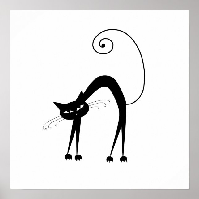 Poster Black Whimsy Kitty 9 (Devant)