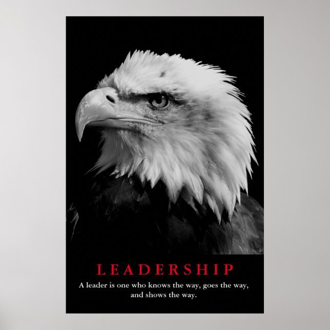 Poster Black White American Eagle Leadership Motivationne (Devant)