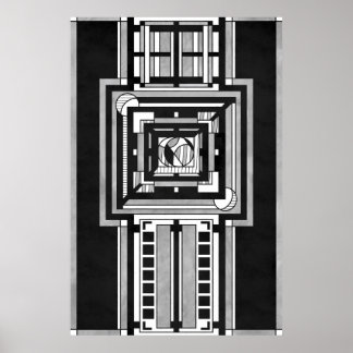 Poster Black & White Art Deco Tapestry