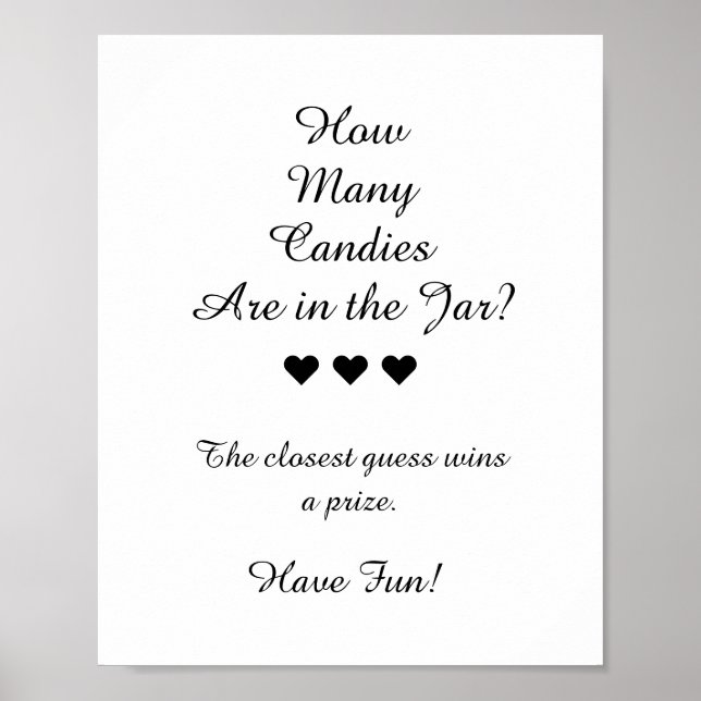 Poster Black & White Combien De Candies Sont Dans Le Jeu  (Devant)