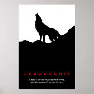 Poster Black White Inspiration Leadership Wolf Pop Art