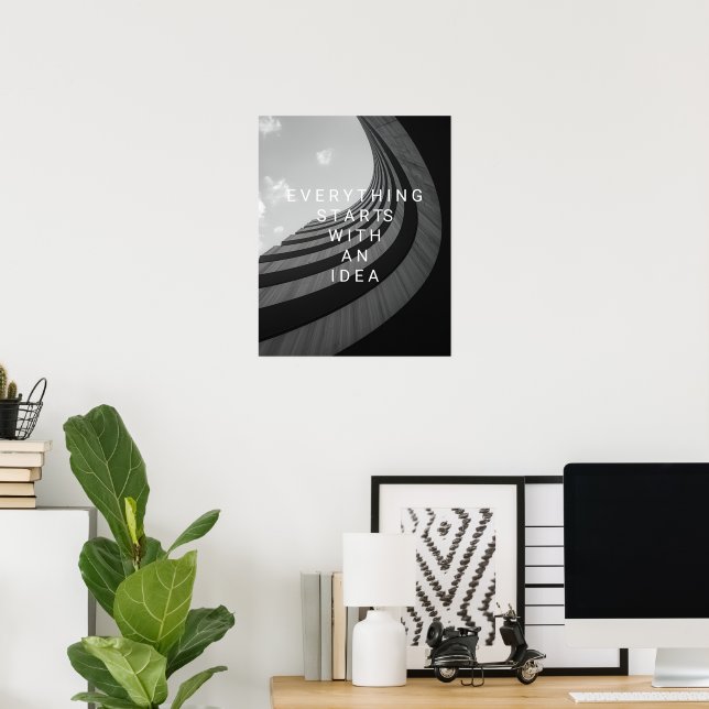 Poster Black & White Modern Architecture Motivational (Bureau à domicile)