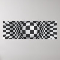 Black white op art illusion optique impression/aff