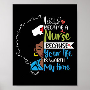 Poster Black Woman Nurse Black History Mois Nurse