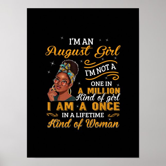 Poster Black Women August Birthday (Devant)
