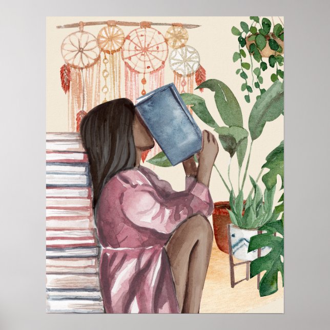 Poster Black Women Love Reading Wall Art (Devant)