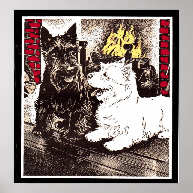 Poster Blackie et Whitie par le feu (Devant)