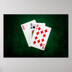 Poster Blackjack 21 point - As, King, Ten
