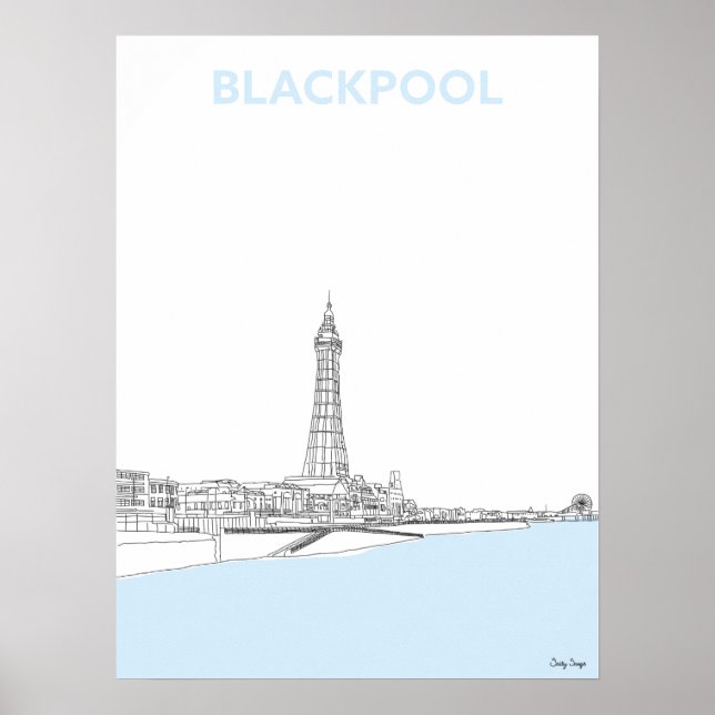 Poster Blackpool Tower, ligne d'origine (Devant)