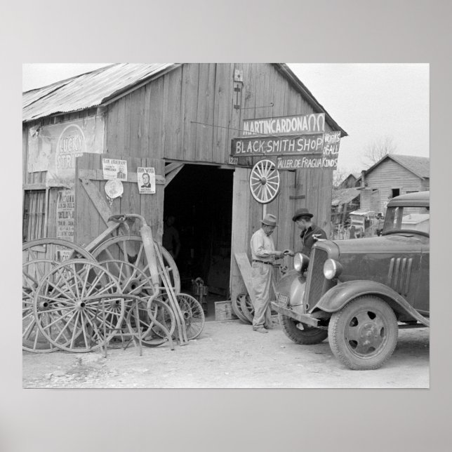 Poster Blacksmith Shop, 1939. Photo vintage (Devant)