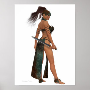 Poster Blackthorn Woman Warrior Print