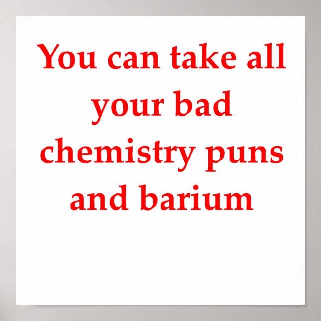Poster blague de chimie (Devant)
