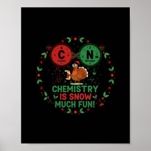 Poster Blague de chimie de Noël drôle de dindon de scienc