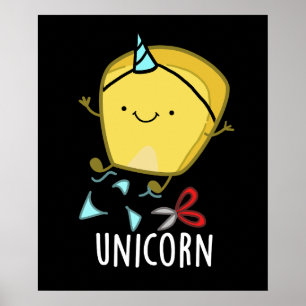 Poster Blague de maïs drôle de licorne Fond sombre