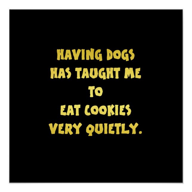 Poster Blague drôle de chiens et de biscuits (Devant)
