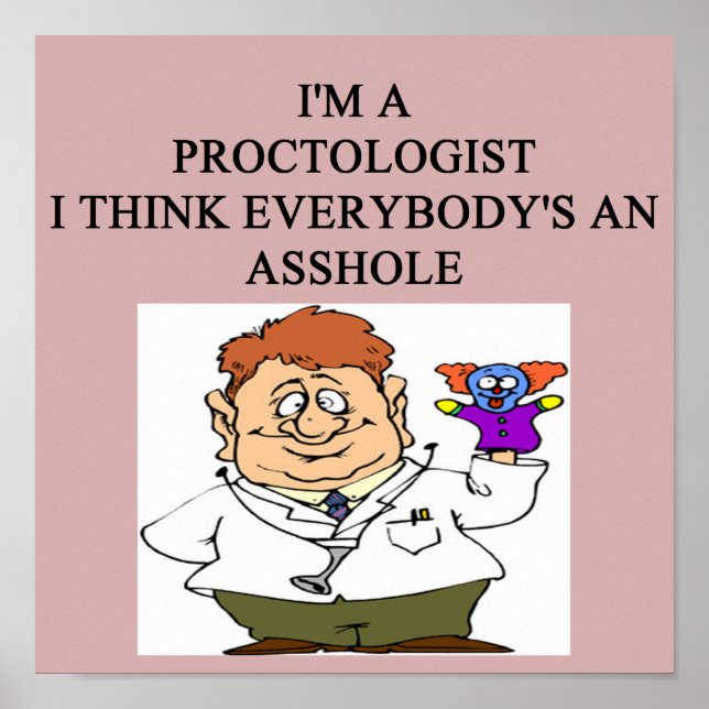 Poster blague médecin proctologue (Devant)