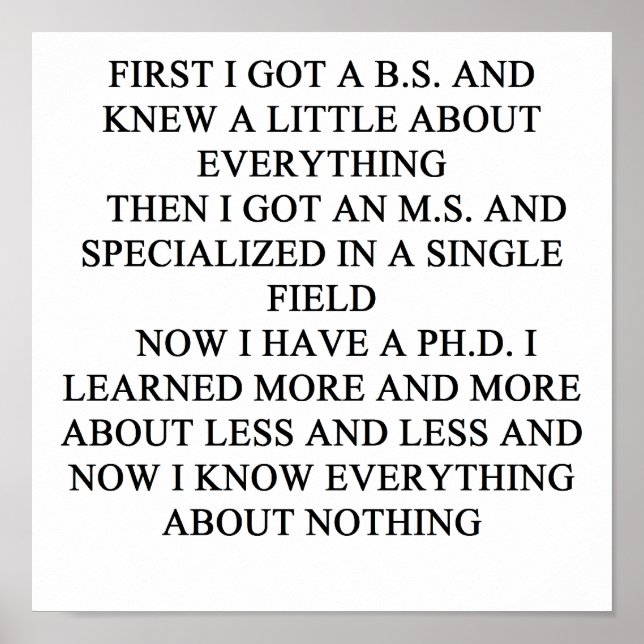 Poster blague PHD (Devant)