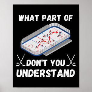 Poster Blagues de hockey drôles Hippie ridé Quelle partie