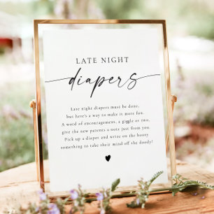 Poster BLAIR Modern Boho Late Night Diapers Baby Sign
