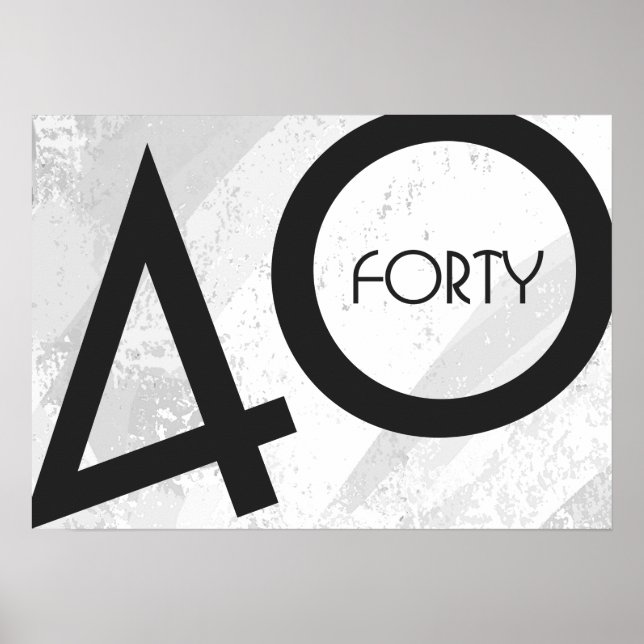 Poster Blanc 40 décades Anniversaire (Devant)