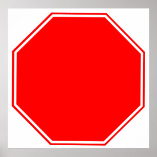Poster Blanc/affiche personnalisable de signe d'arrêt