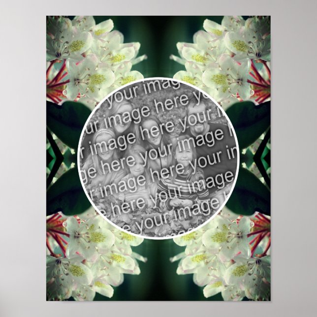 Poster Blanc Azalea Fleurs Cadre Ajouter Votre Photo (Devant)