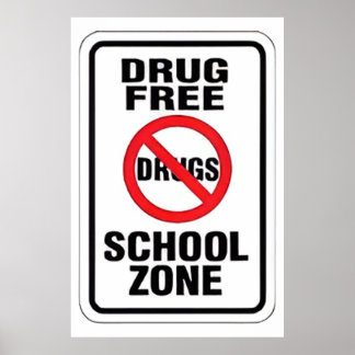 Poster blanc de l'école sans drogue