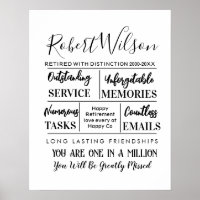Poster blanc de retraite personnalisée Imprimer